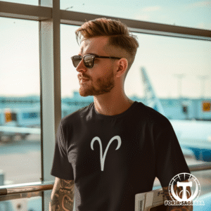Camiseta Negra con el símbolo de Aries Hombre
