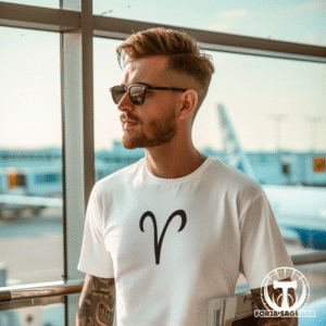 Camiseta Blanca con el símbolo de Aries Hombre