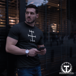 Camiseta Negra con Símbolo Rúnico «Concentración» Hombre