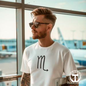 Camiseta Blanca con el símbolo de Escorpio Hombre