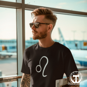 Camiseta Negra con el símbolo de Leo Hombre