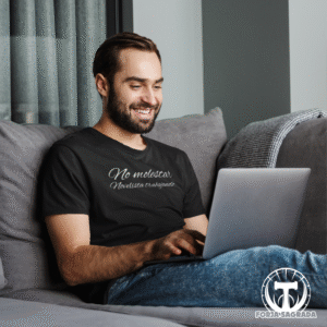 Camiseta Negra «no molestar» hombre