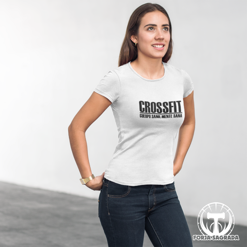 Camiseta de mujer personalizada con el diseño “Crossfit Mujer B1”, ideal para mujeres que practican Crossfit.