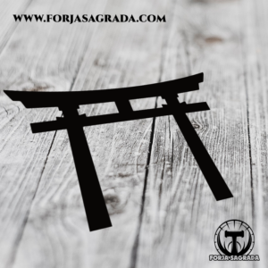 PegatinaPuerta Torii japonesa, símbolo sintoísta de protección
